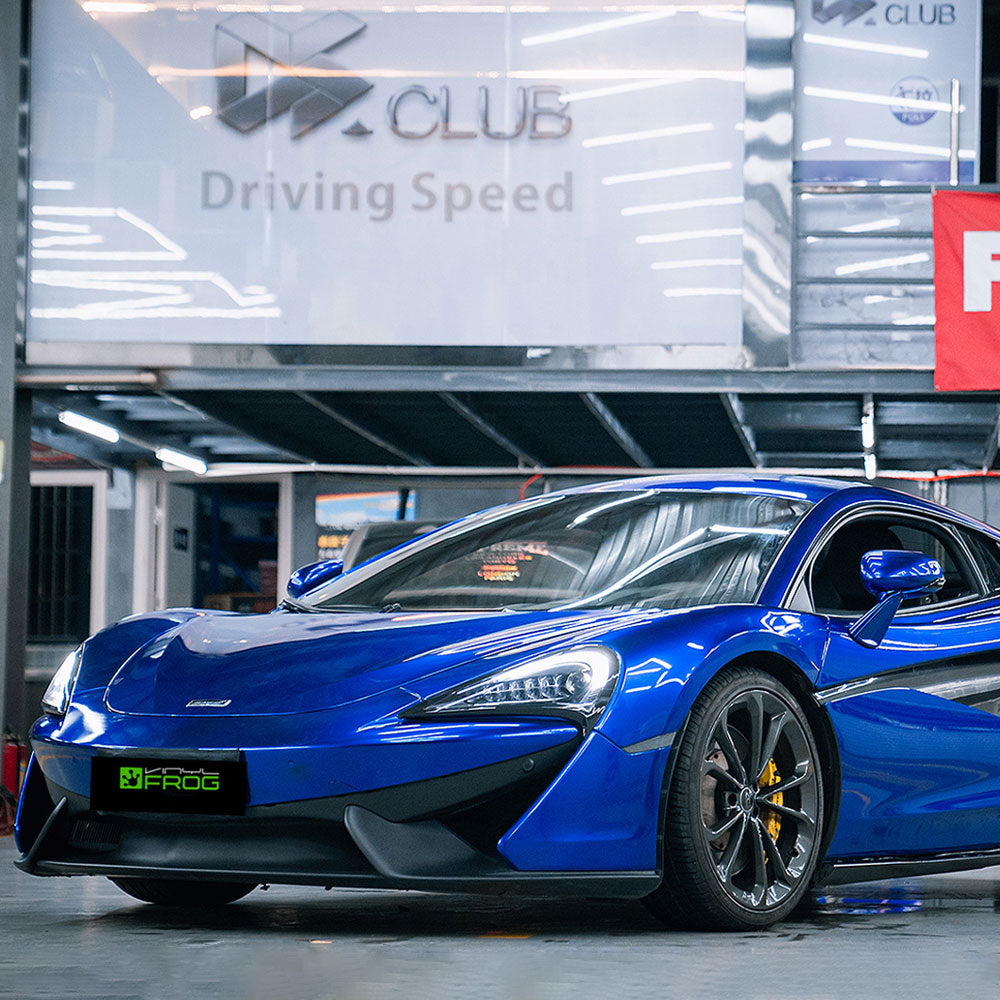 Glänzende Metallisch Tiefblau Autofolie