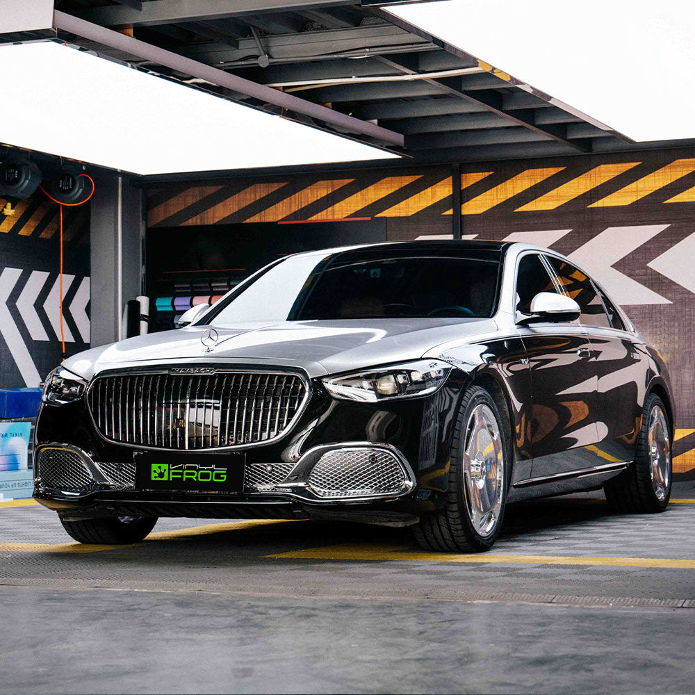 Glänzende Metallisch Metallsilber Autofolie