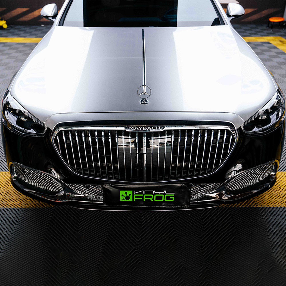 Glänzende Metallisch Metallsilber Autofolie