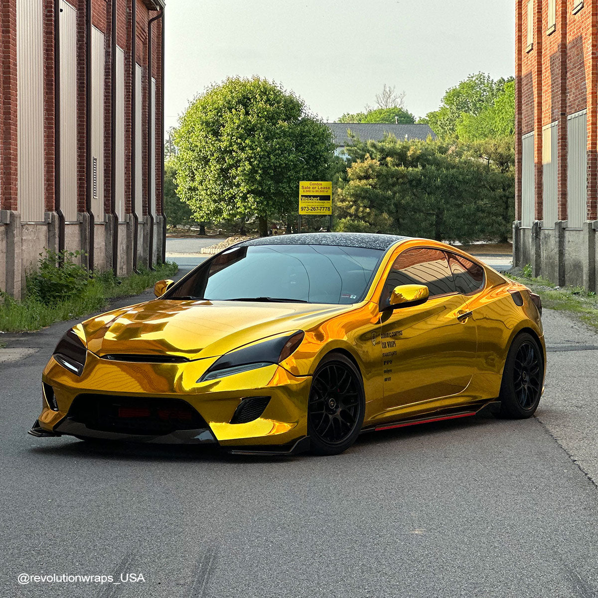 Spiegelchrom-goldene Autofolie