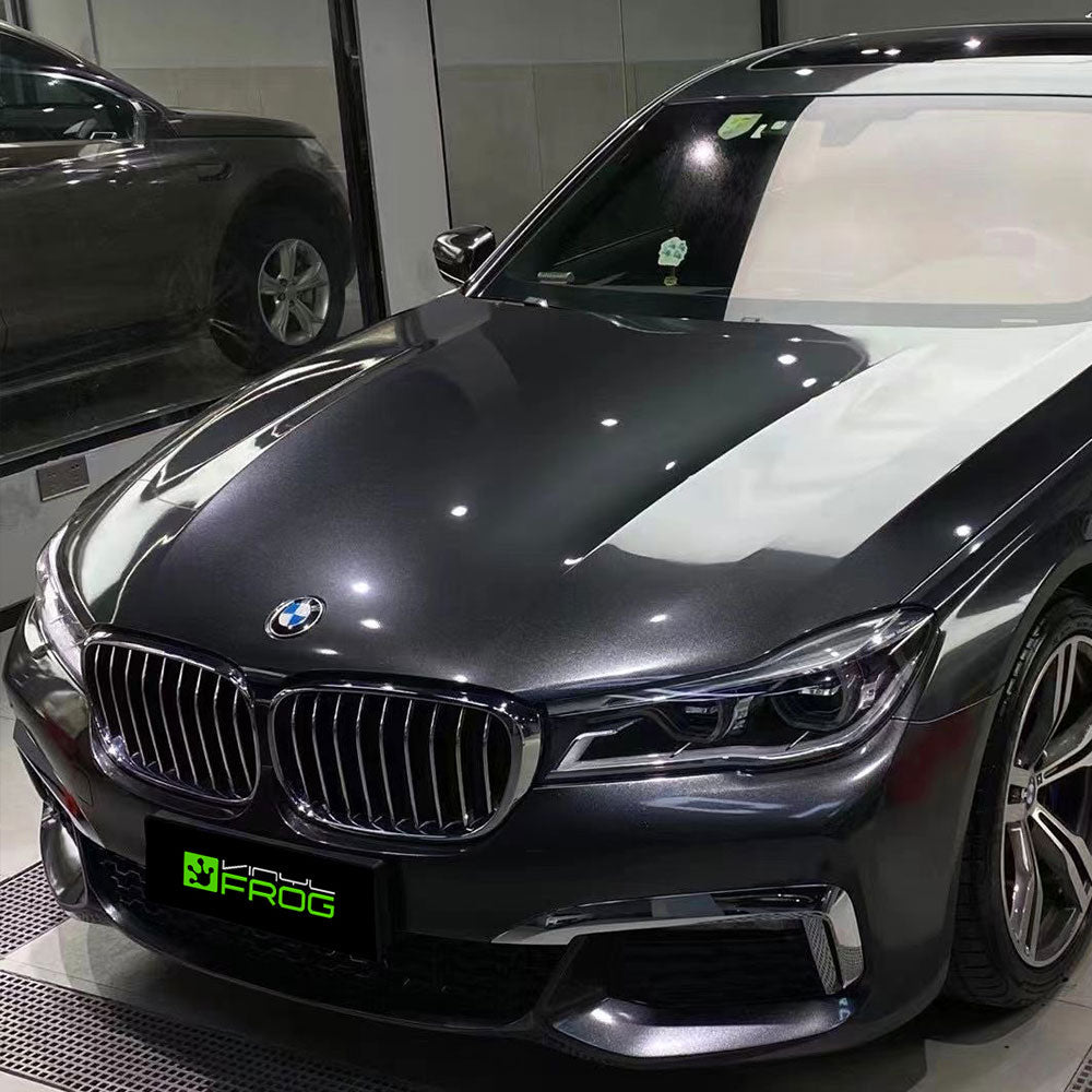 Glänzende Metallisch Kohle-Asche Autofolie