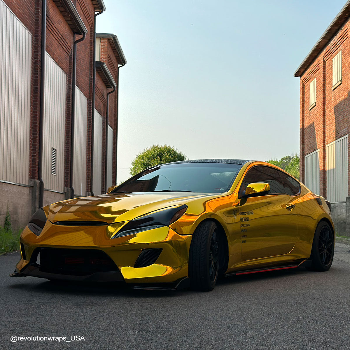 Spiegelchrom-goldene Autofolie