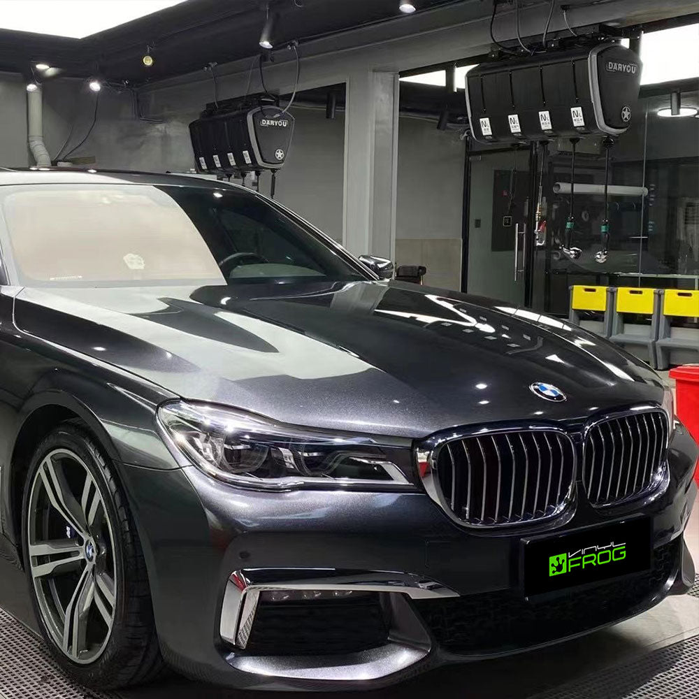 Glänzende Metallisch Kohle-Asche Autofolie