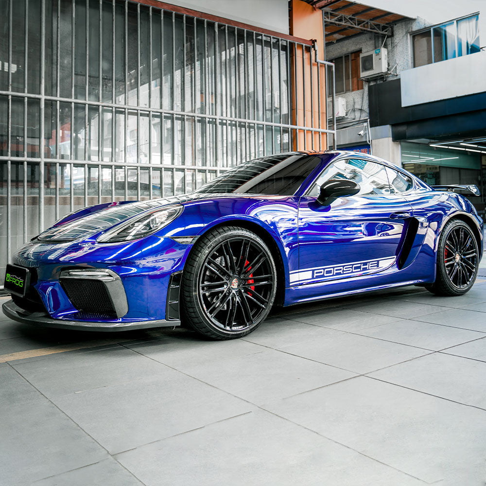 Glänzende Metallisch Tiefblau Autofolie