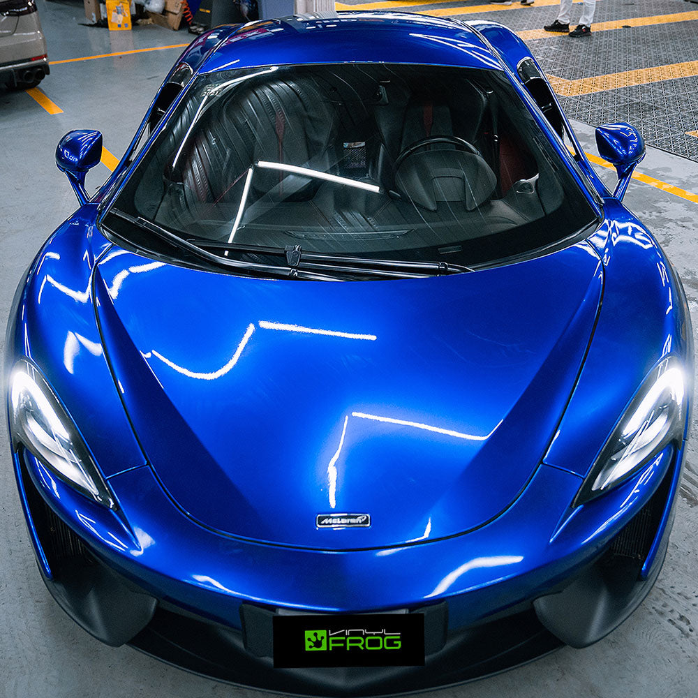 Glänzende Metallisch Tiefblau Autofolie