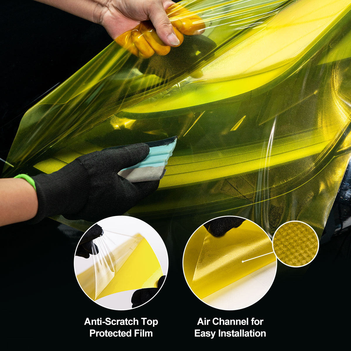 4-in-1-Scheinwerferfolien-Set mit Luftkanal-Papierliner