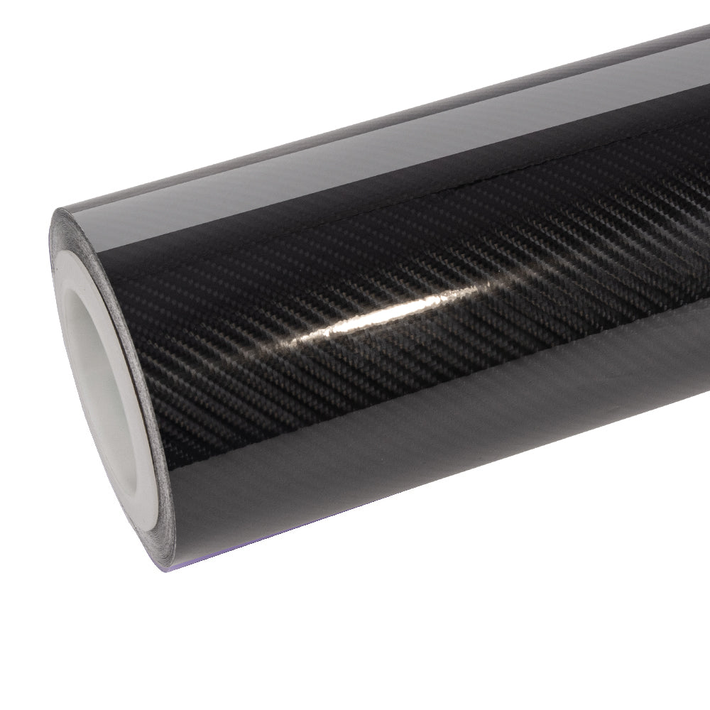 Glänzende Spirale Schwarze Carbonfaser Vinylfolie