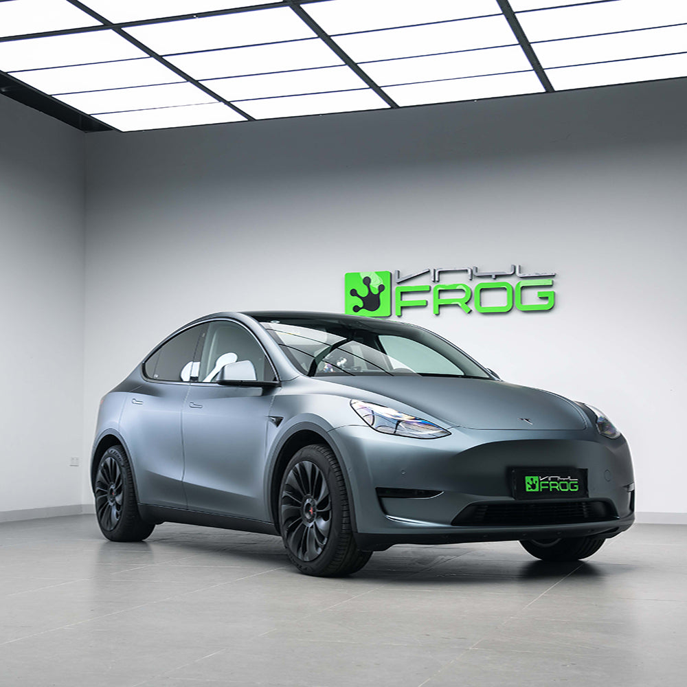 Matte Seiden Grau Blau Vinylfolie