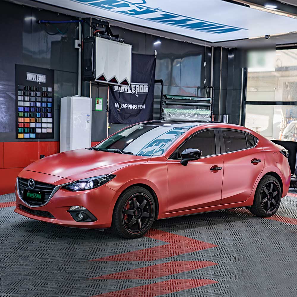 Matte metallische Perlmutt-Rot Autofolie
