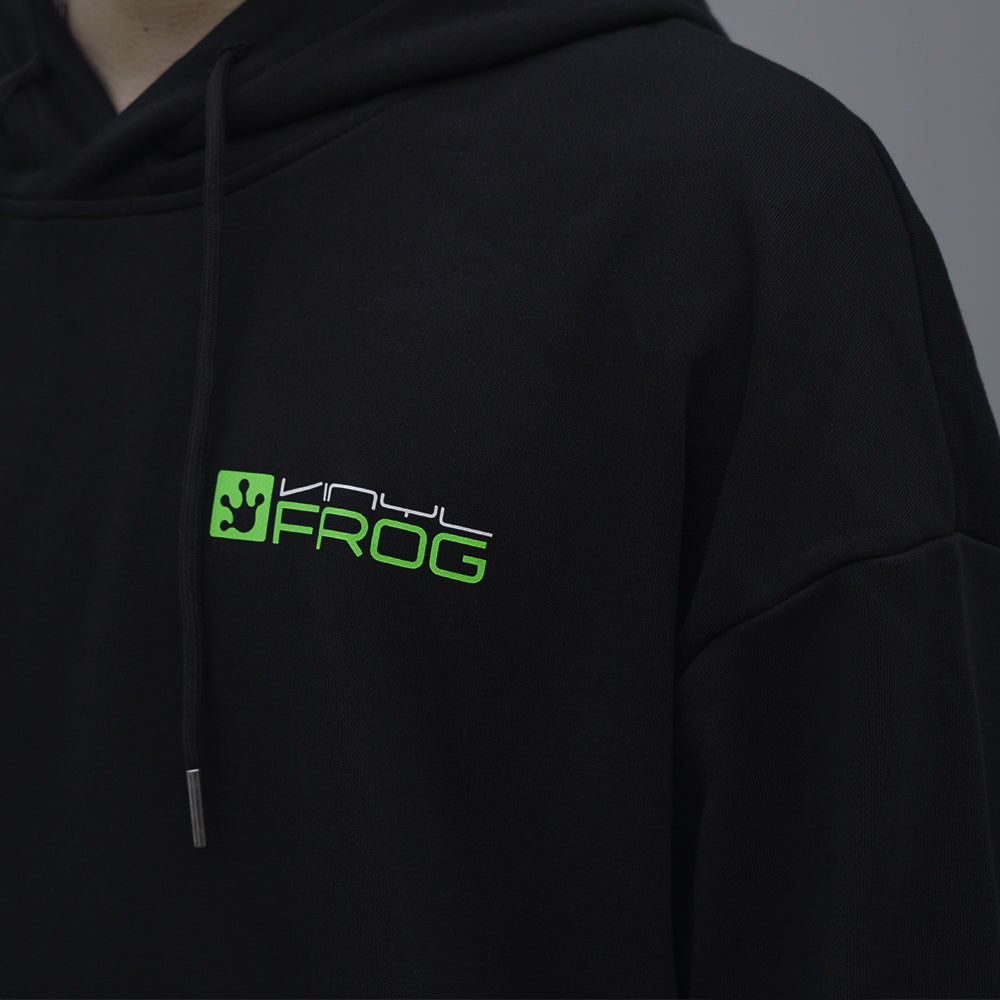 Vinylfrog Schwarzer Hoodie mit langen Ärmeln