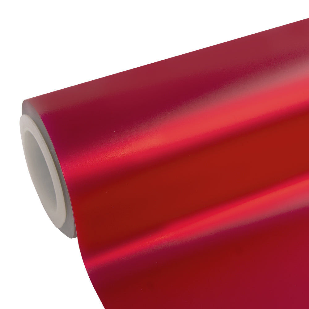 Satinchrom prismatisches Rot Autofolie