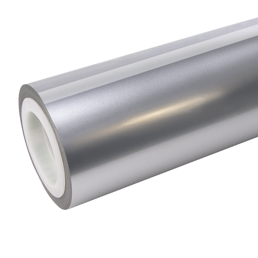 Glänzende Metallisch Metallsilber Autofolie