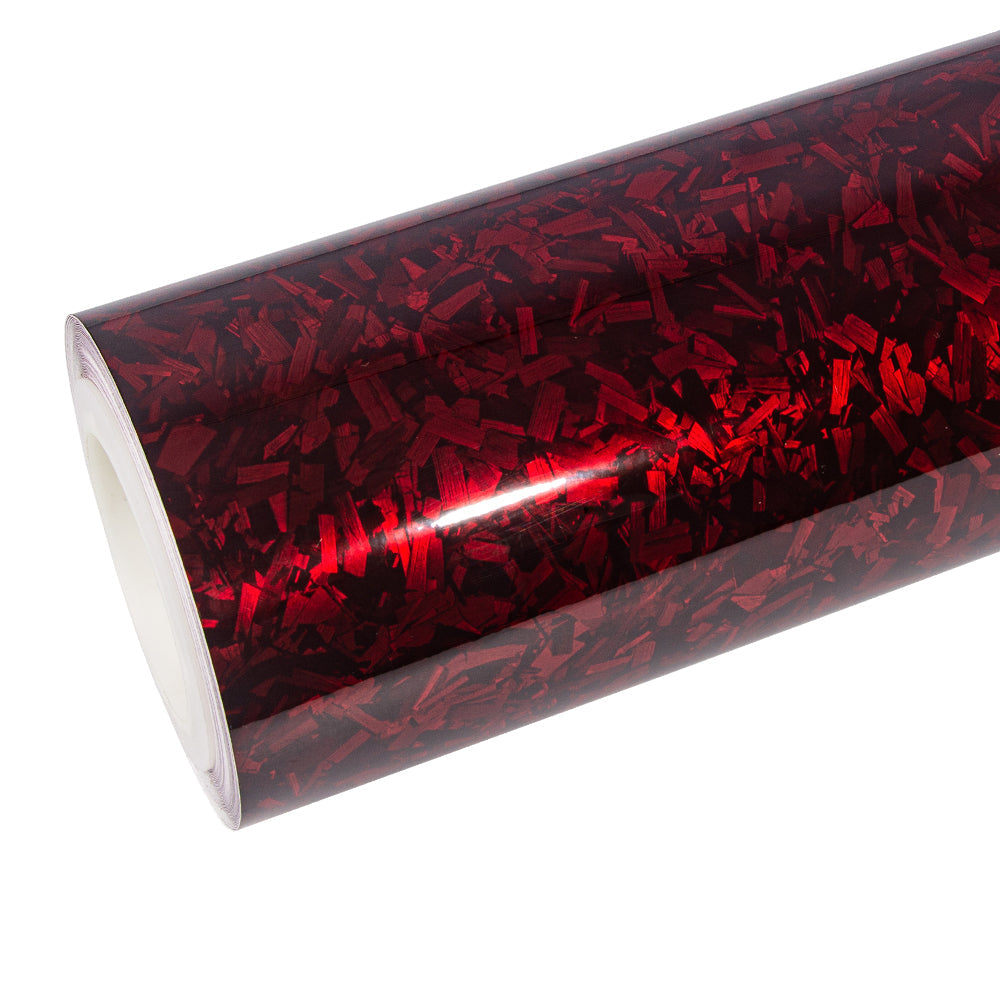 Rote geschmiedete Carbonfaser-Vinylfolie