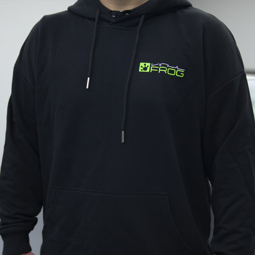 Vinylfrog Schwarzer Hoodie mit langen Ärmeln