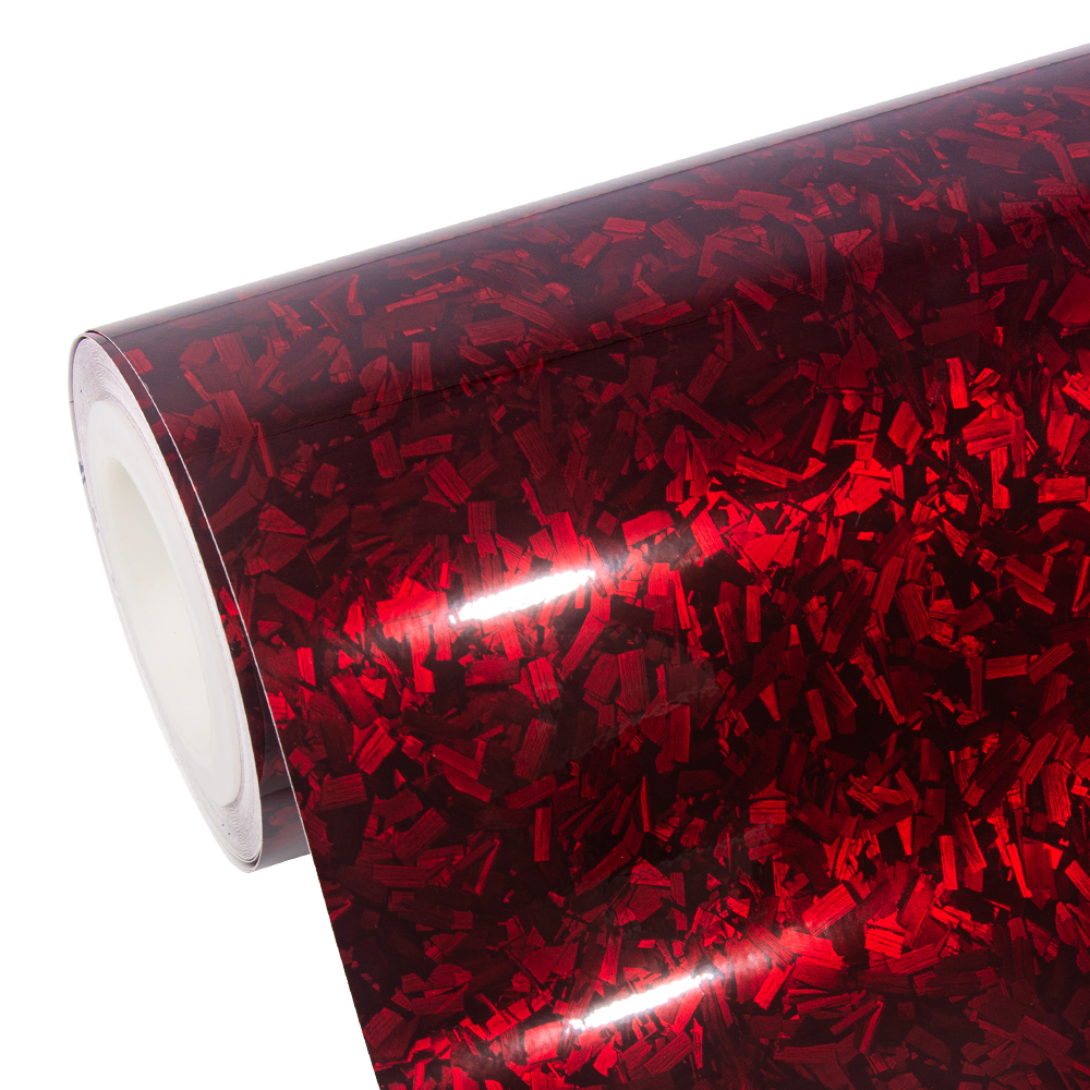 Rote geschmiedete Carbonfaser-Vinylfolie