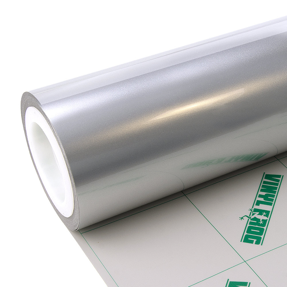 Glänzende Metallisch Metallsilber Autofolie