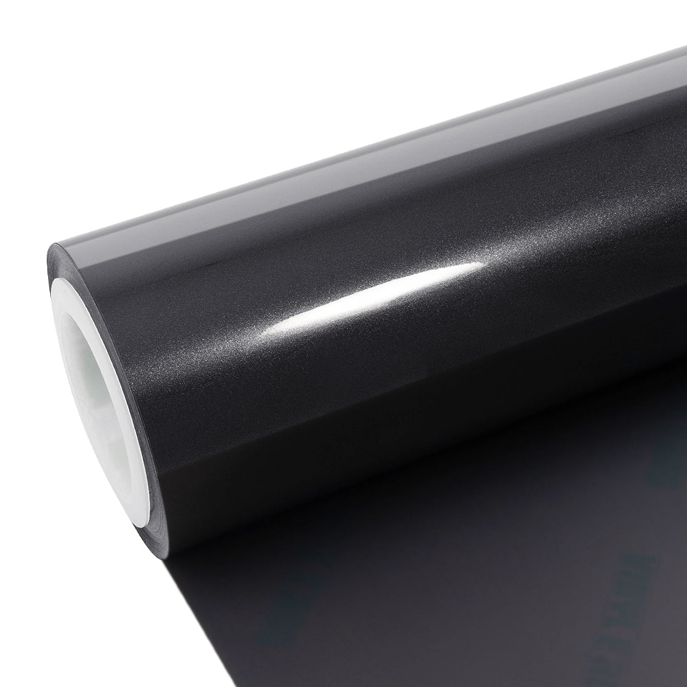 Glänzende Metallisch Kohle-Asche Autofolie