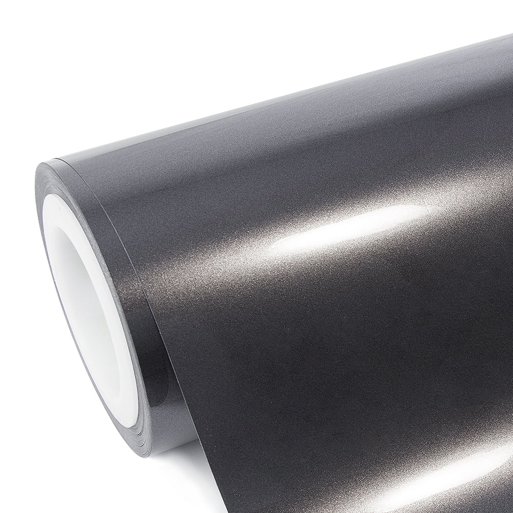 Glänzende Metallisch Dunkelgrau Autofolie