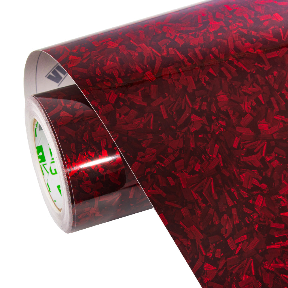 Rote geschmiedete Carbonfaser-Vinylfolie