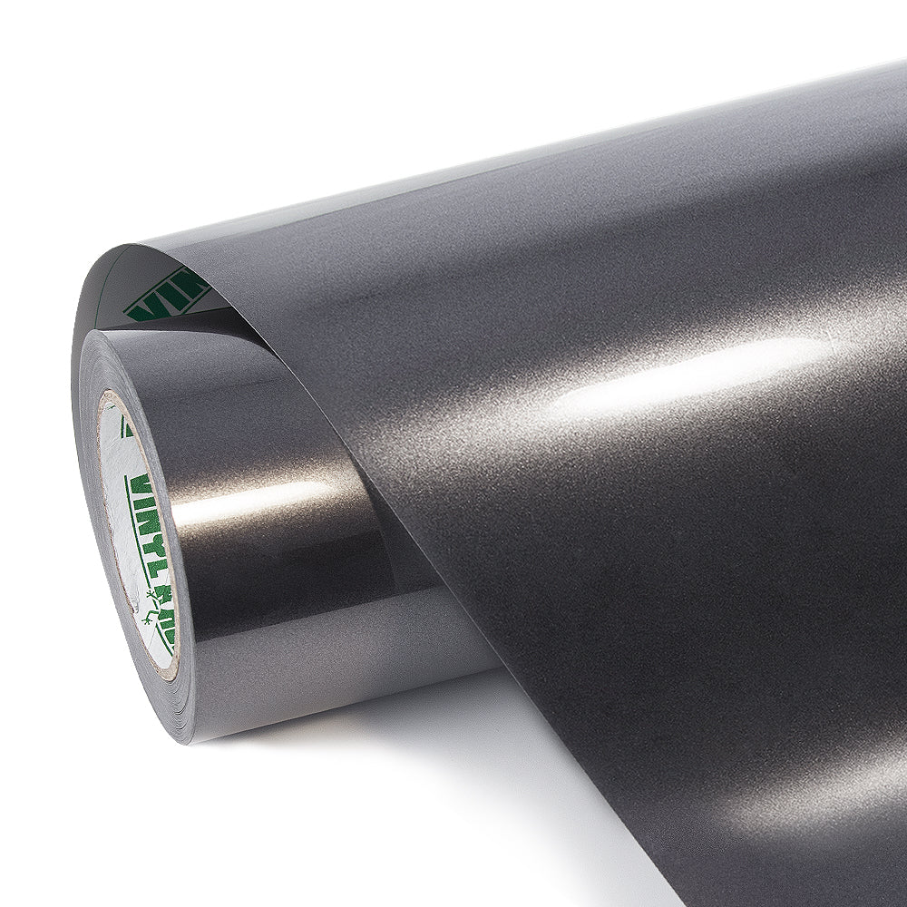 Glänzende Metallisch Dunkelgrau Autofolie