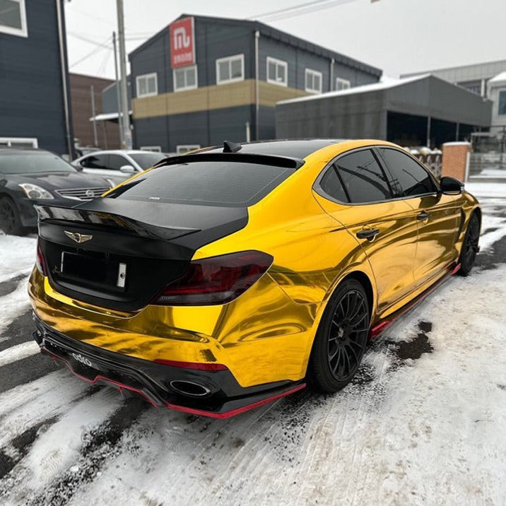 Spiegelchrom-goldene Autofolie