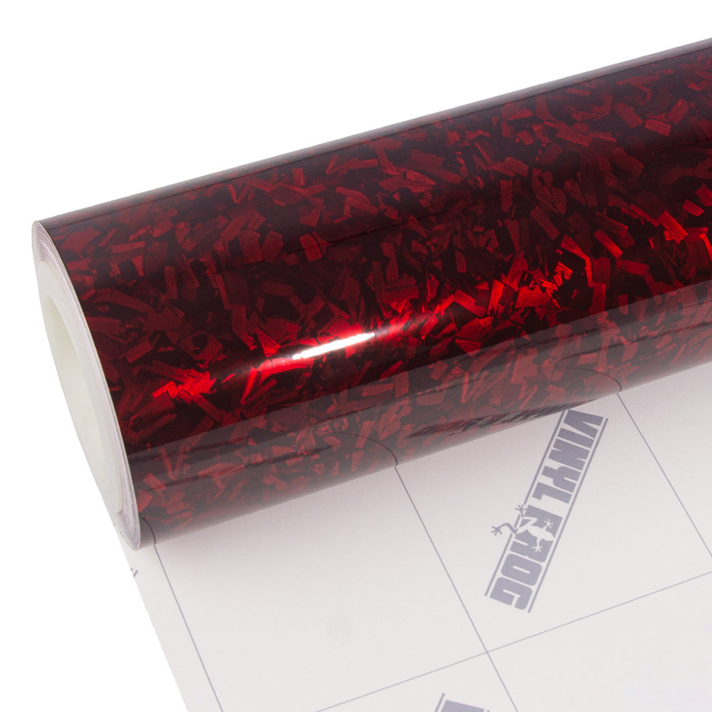Rote geschmiedete Carbonfaser-Vinylfolie