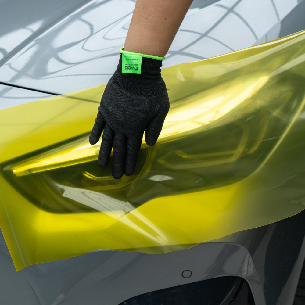 Goldgelbe Scheinwerferfolie mit Luftkanal-Papierliner
