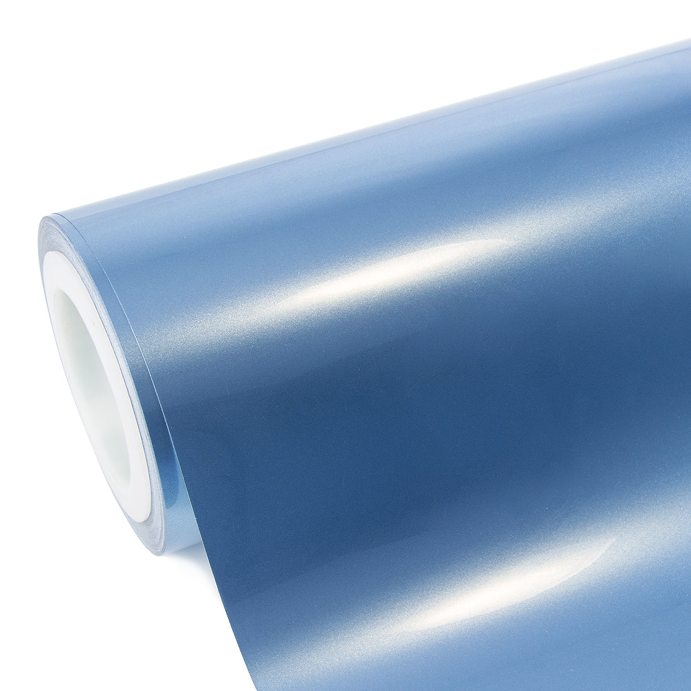 Glänzende metallische Silver Lake Blau Autofolie