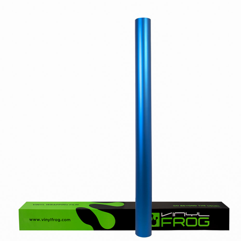 Satin-Chrom Seiden-Azur Vinylfolie