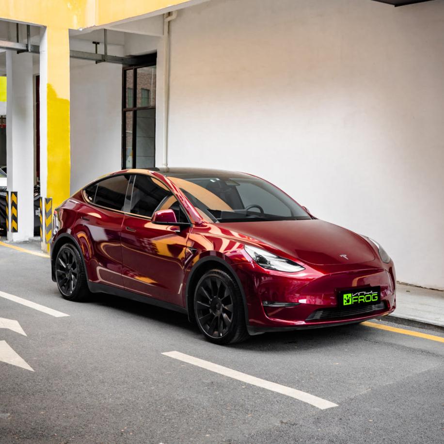 Glänzende metallische Rosenholzrot Autofolie