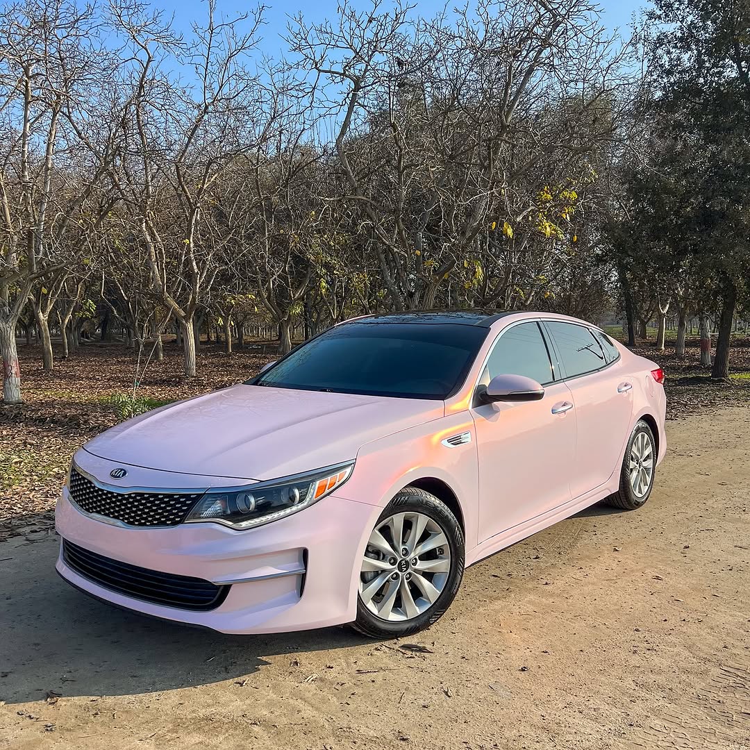Candy-metallische pink-weiße Autofolie